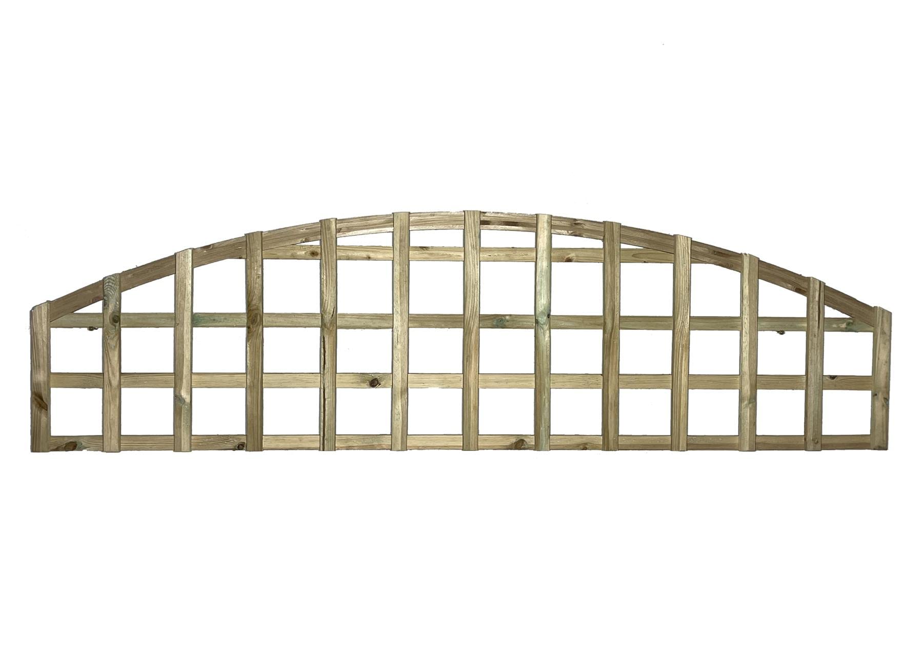 Premier Arch 6x1ft (W: 6ft x H: 1ft) Frameless Rough-Sawn Square Trellis Pressure-Treated Garden Panel with 100-120mm Squares Fence Topper/Wall Art Width 1828mm x Height: 300mm