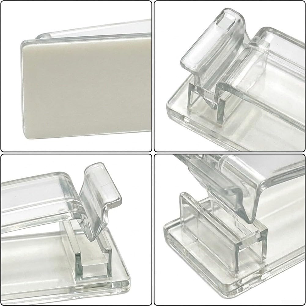 100pcs Organizador Cables, Clips Gestión Cabos Escritorio 100pcs(Transparent)