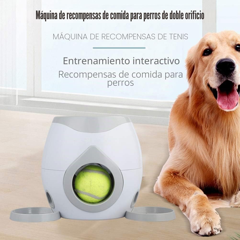 KKPLZZ Alimentador Automático para Mascotas Lanzador de Pelotas de Tenis Juguete Interactivo para Perros Entrenamiento de Inteligencia Máquina de Lanzamiento de Pelotas de Tenis