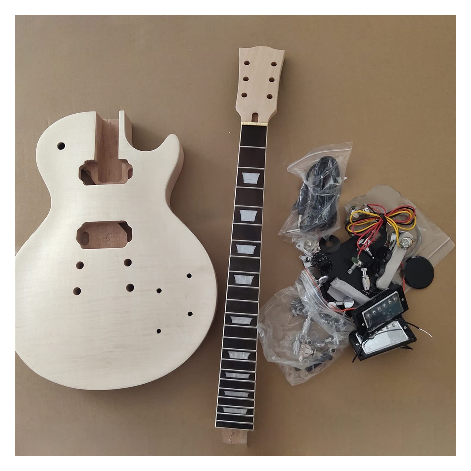 Profesjonalny zestaw do gitary elektrycznej Niedokończona Szyja Gitary Elektrycznej I Czarny Mahoń Body Palisander Gryf Zestaw Gitarowy DIY Wszystkie Części Zestaw gitarowy DIY
