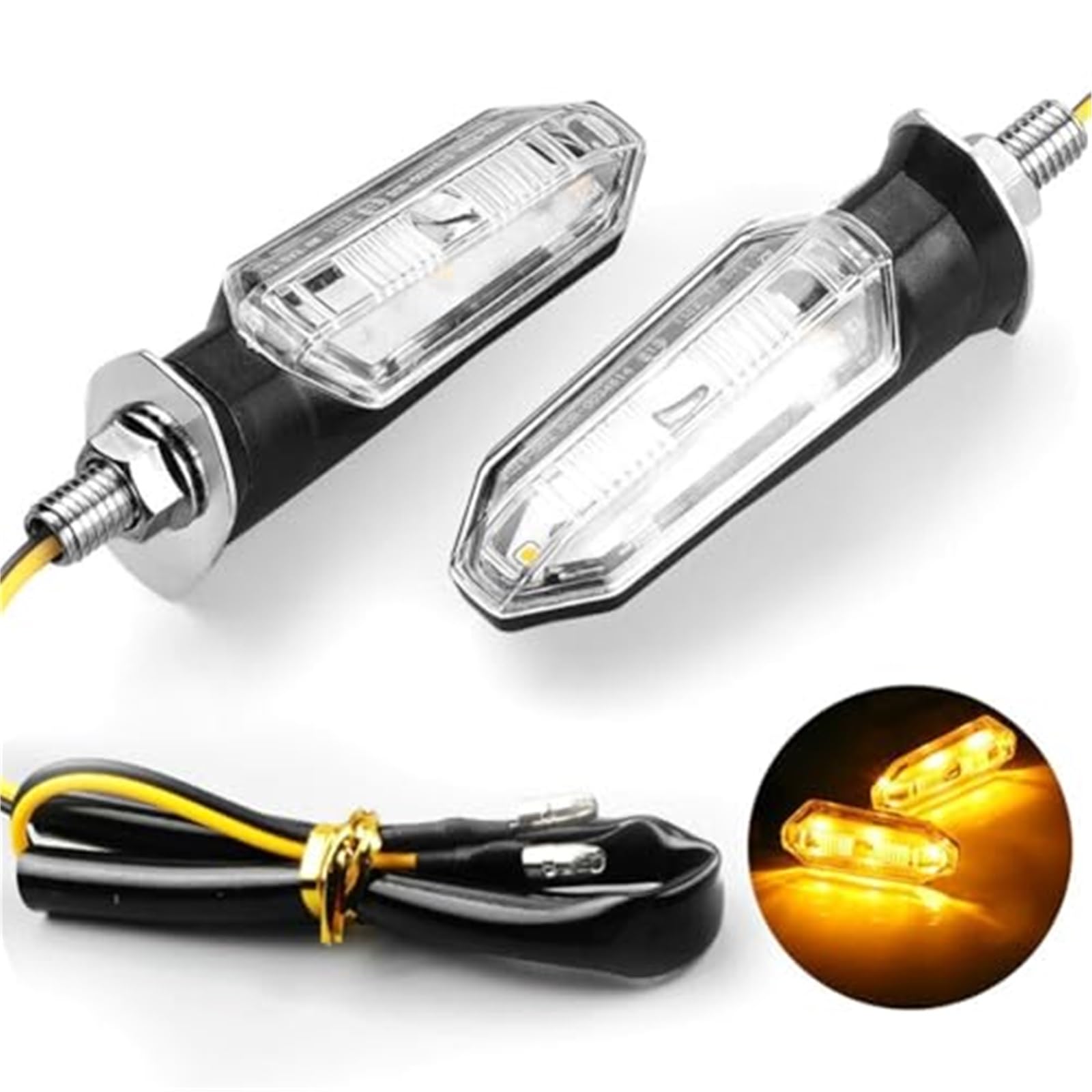 Przednie tylne kierunkowskazy Kierunkowskazy motocykla Lampka kierunkowskazu kontrolna Migacz, dla akcesoriów Bagger Xre 300 Kierunkowskaz z przodu i tyłu motocykla(BLACK 4PCS)