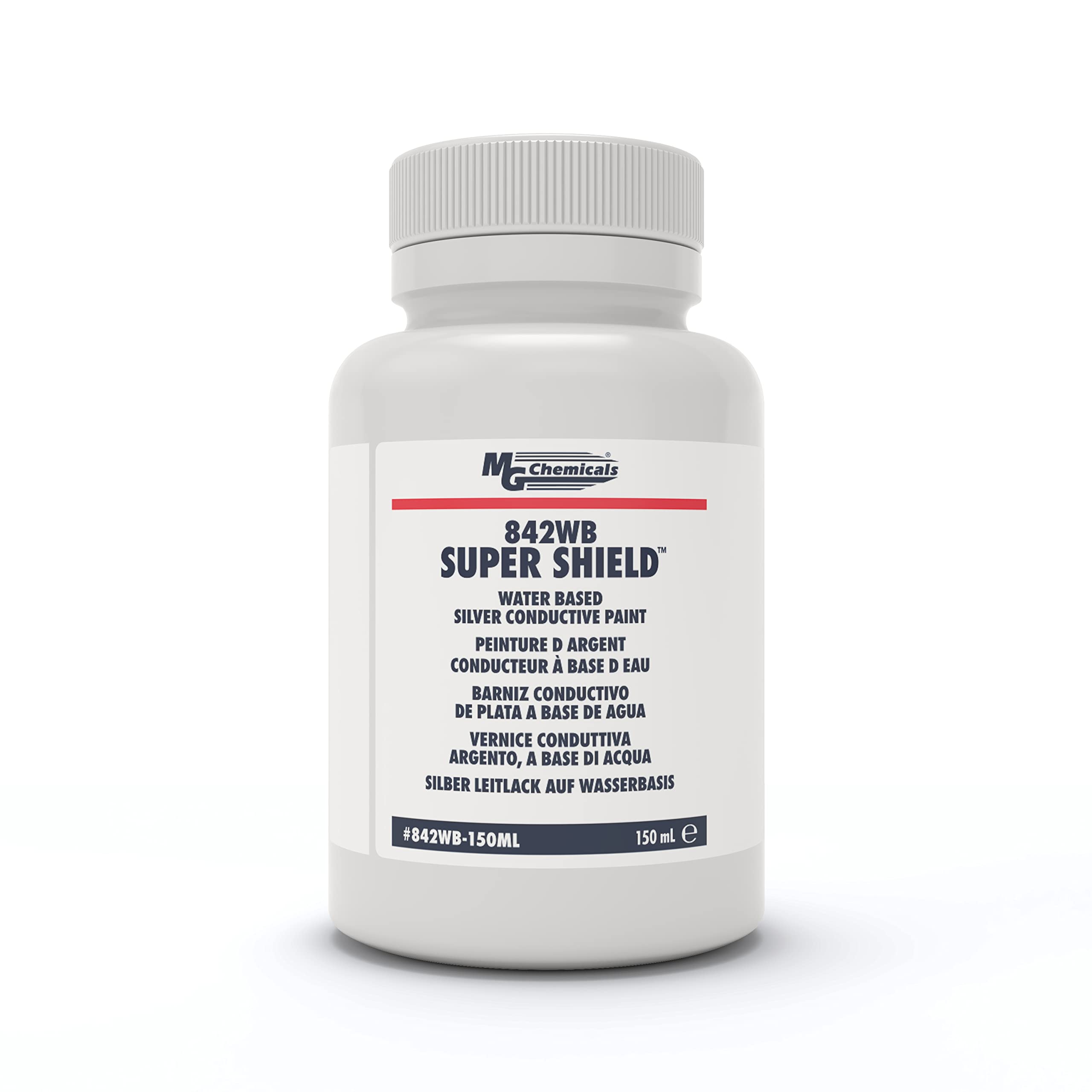 MG Chemicals 842WB Super Shield Water Based Silver Conductive Paint, 150ml Plastic Jar