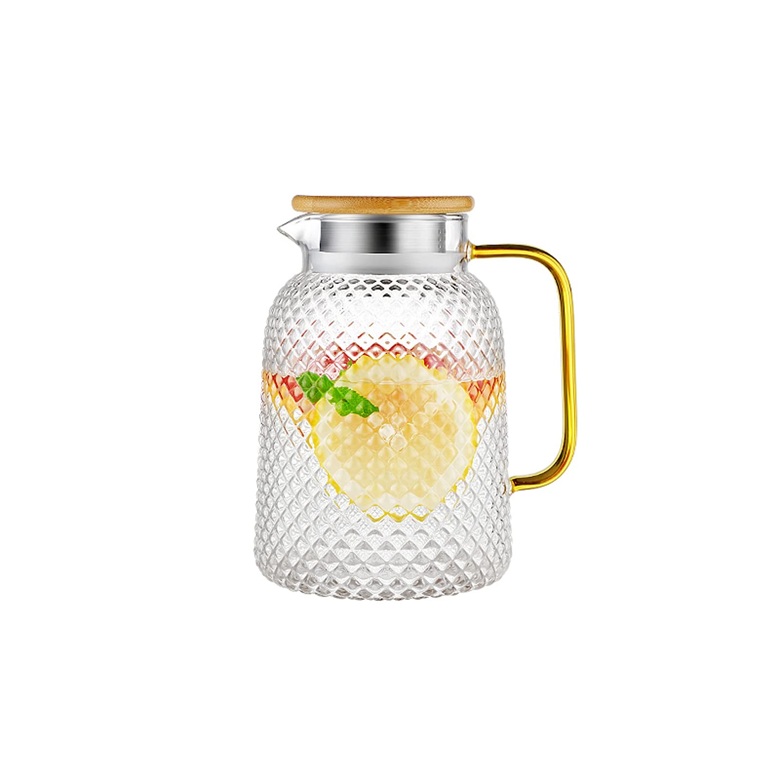 Wasserkaraffe Glaskugel-Wasser-Jug-Saft-Karaffe mit Deckel und Auslauf for hausgemachtes Getränk Wasserkrug (Size : 1800ML)