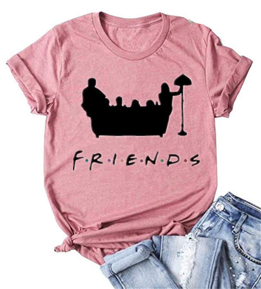 SurBepo Women Friends T Shirts Vintage Funny TV Inspired Graphic Tees