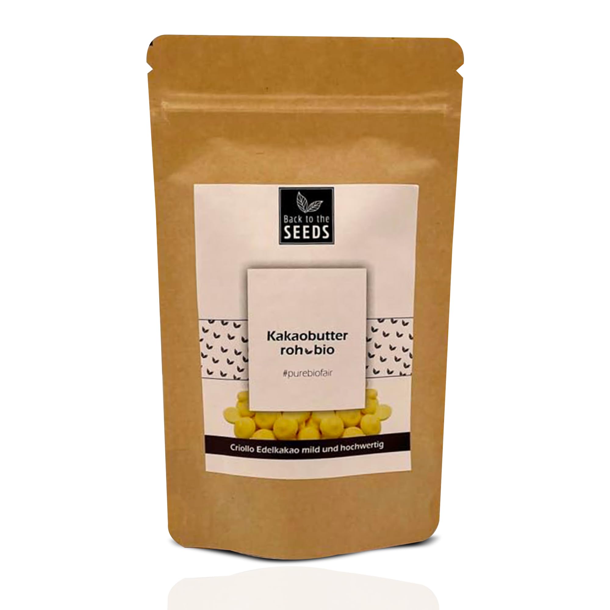 Bio Edel­kakao Butter Criollo 400g – Rohkostqualität | Naturbelassene Kakao­butter aus Criollo Bohnen | Vegan & Superfood für Backen, Smoothies & Desserts