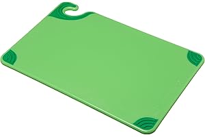 San Jamar Safety First! Green Pre-Color Coded Cutting Board: Saf-T-Grip Plastic Cutting...