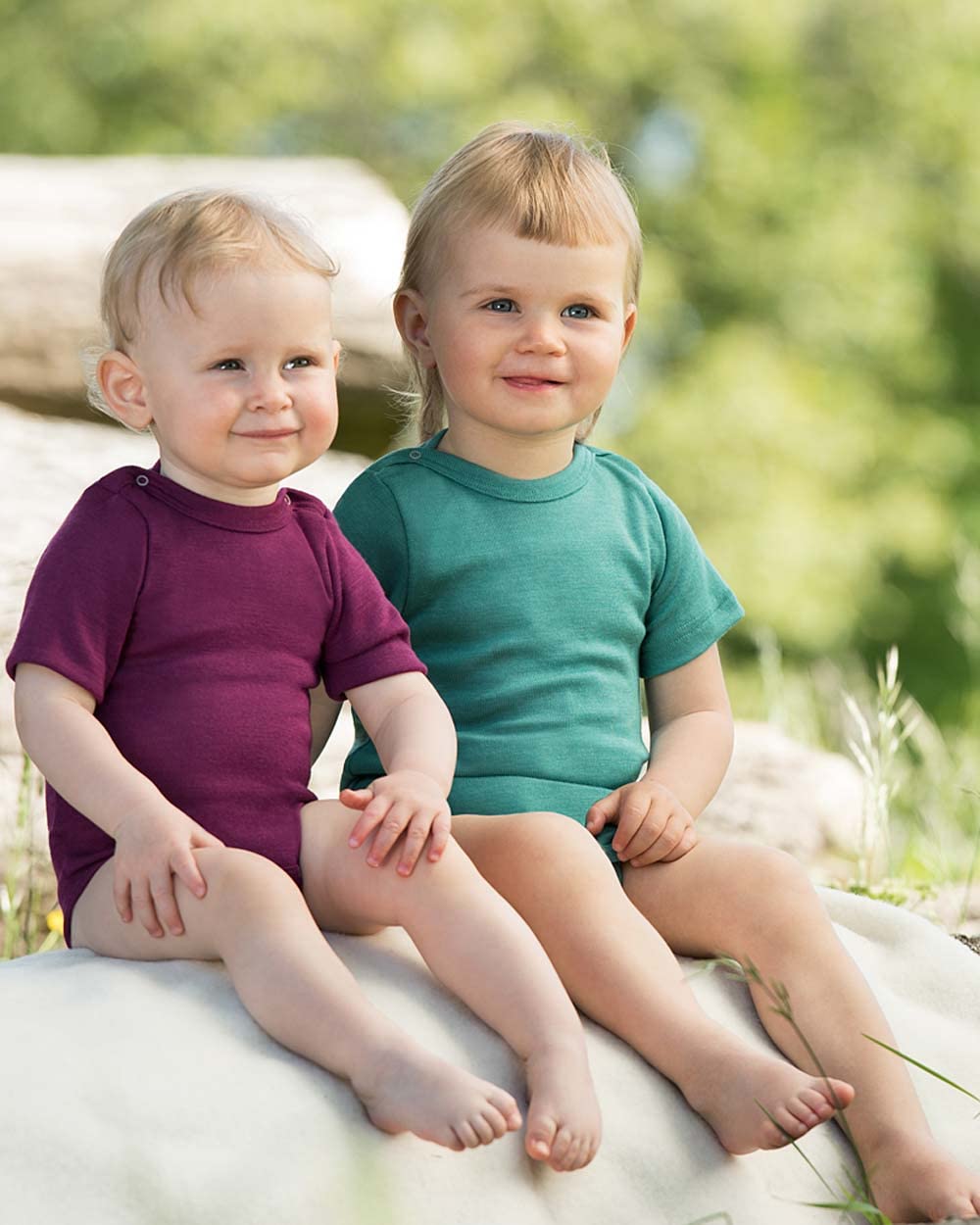 Engel - Body a maniche corte per bambini, 70% lana biologica (kbT) e 30% seta Zafferano 74/80 cm