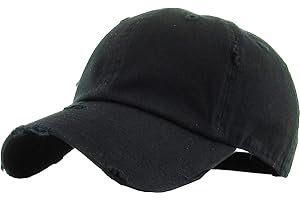 KBETHOS Black Vintage Washed Distressed Dad Hat for Men