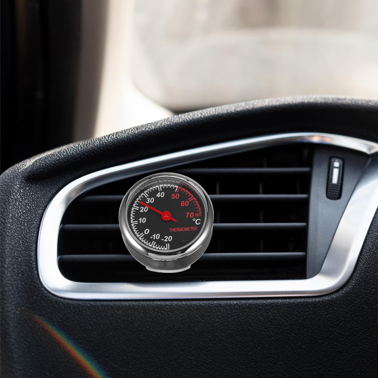 iplusmile Auto Thermometer Analog Mechanisch Mit Leuchtendem Stahlkernzeiger Mini Thermometer Für Armaturenbrett Auto Innenraum Temperaturanzeige Wasserdicht Staubdicht