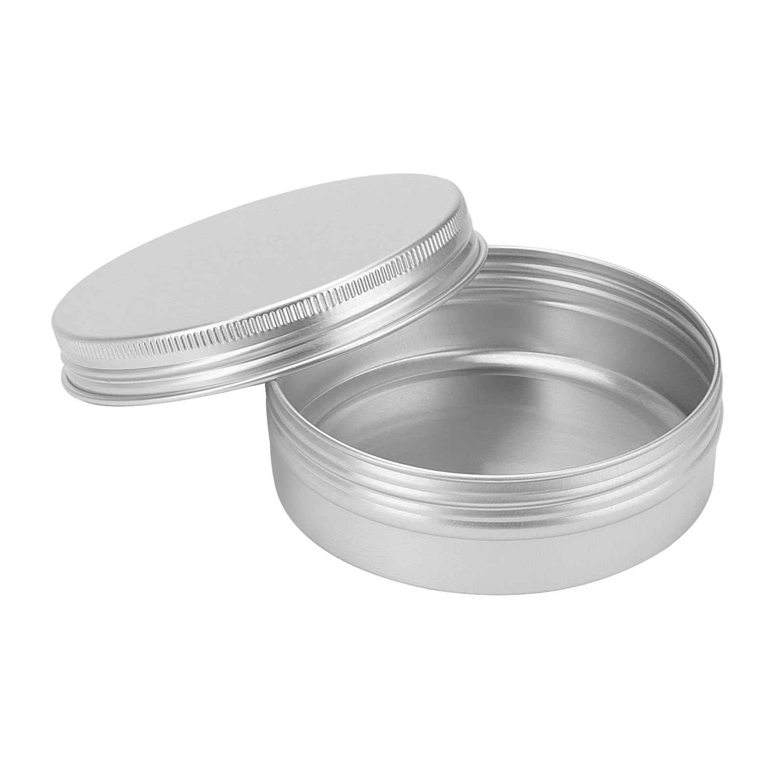 JOIKIT 24 barattoli di latta in alluminio da 100 ml con coperchi, contenitori rotondi in alluminio vuoto con coperchio a vite, per balsamo per labbra, crema, mini candele