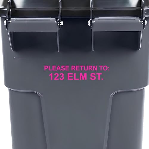 Miniatura 5 de VWAQ Calcomanía de bote de basura personalizada con dirección de calle y nombre de la calle, diseño personalizado (blanco)