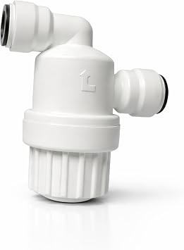 LiquaGen Pre-Filter Stainer Push Connect for Reverse Osmosis Booster Pumps 100 Mesh - 150 MIC - 1/4 and 3/8 inch port sizes 3/8" x 3/8"