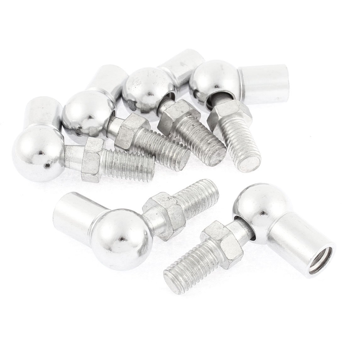 Aexit M10 x Shelf Brackets & Supports 18mm Male Thread Diameter Metal L Shaped Ball Joint Rod End Brackets Bearings 6pcs