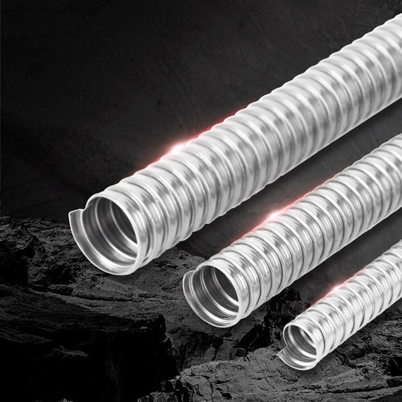 Manguito de Tubo Flexible de Cable de Manguera roscado de Tubo de Metal de Acero Inoxidable 201 de 2m de Longitud, for Piezas de Bricolaje de Manguera de protección(75mm)