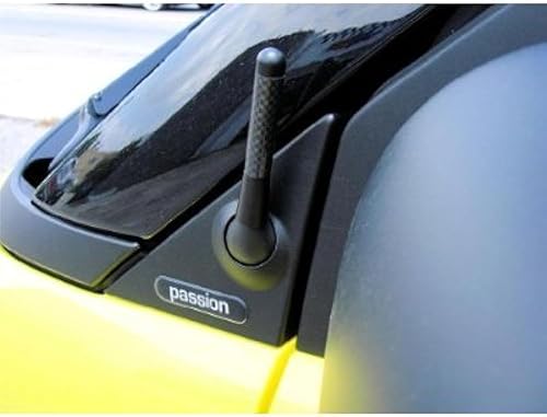 Miniatura 5 de Mitsubishi Lancer Evolution 8 EVO VIII - Antena corta de fibra de carbono negra de 3"