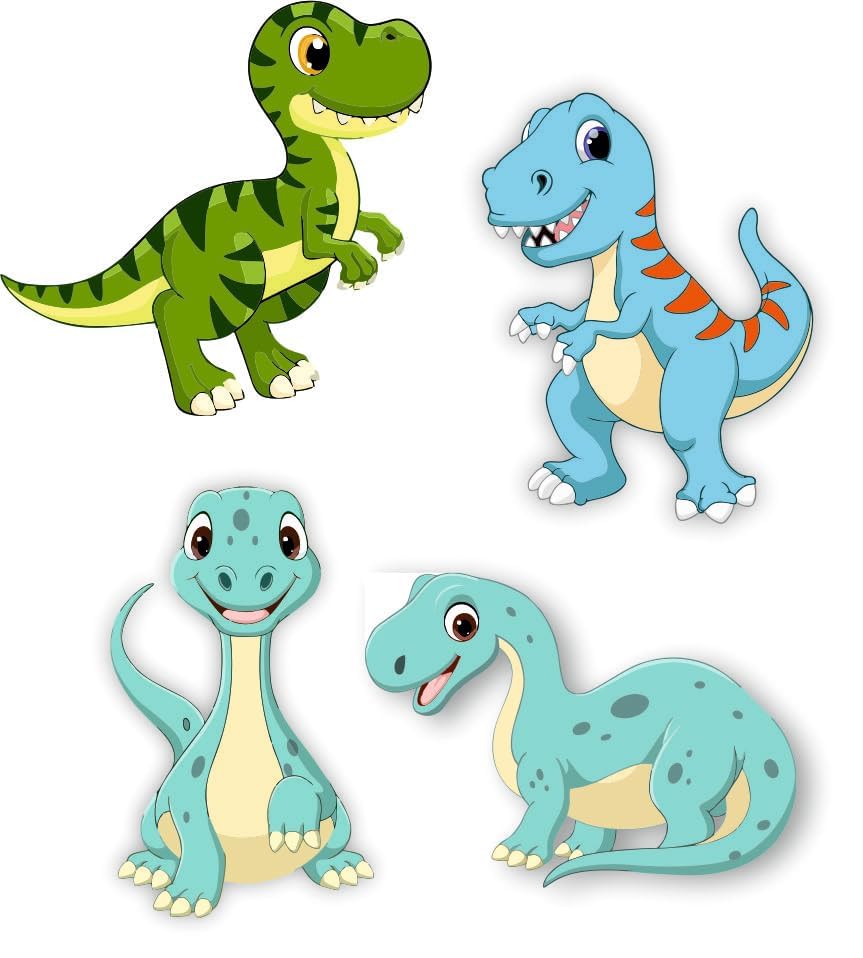 Image of Zesta Wooden Fridge Magnets Set | Refrigerator Decor Magnets for Kitchen | India Souvenir Fridge Magnet Collection | Wooden Magnet for Fridge Door Decoration (Dinosaur Fridge Magnet)