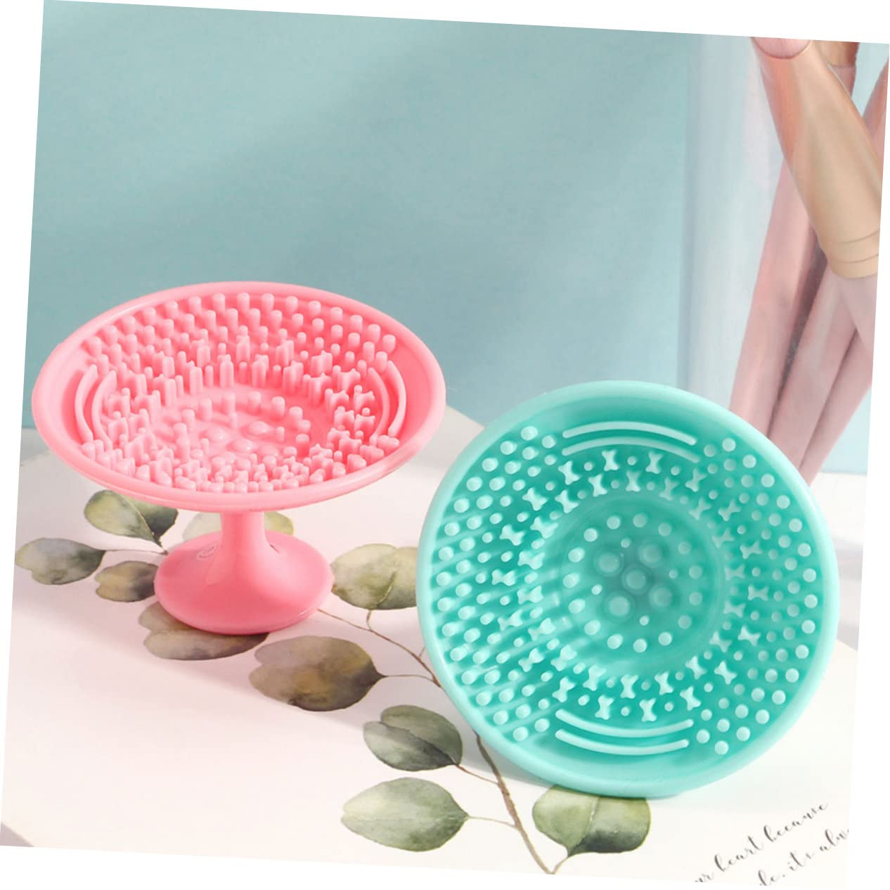MAGICLULU 4 Set Di Pennelli Per Il Trucco Ergonomici Pulisci Pennelli in Silicone Tappetino Per Pennelli Cosmetici Design Salvaspazio 6 Pezzi * 4