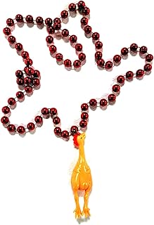 Rubber Chicken Mardi Gras Bead Necklace Spring Break Cajun Carnival Festival New Orleans Beads