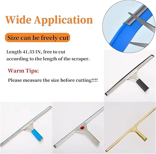 Miniatura 2 de 2 piezas de cuchilla de goma de repuesto para escobilla de goma de 41 pulgadas, repuesto de escobilla de silicona para el hogar para ventanas,