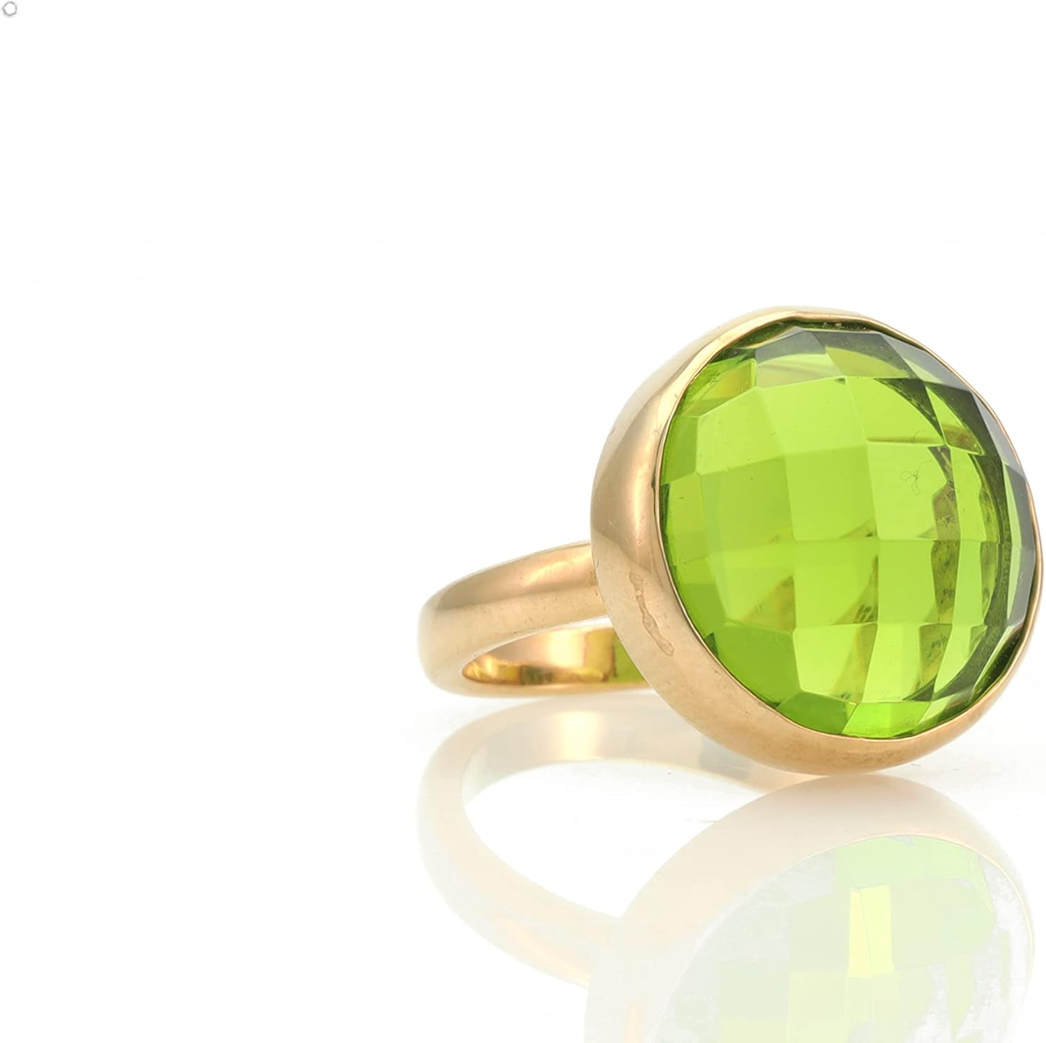Vivid Peridot Jewelry Ring - Statement Gold Ring for Women - Handmade Birthstone Gemstone Ring for Weddings, Birthdays, Anniversaries - Comes with Box
