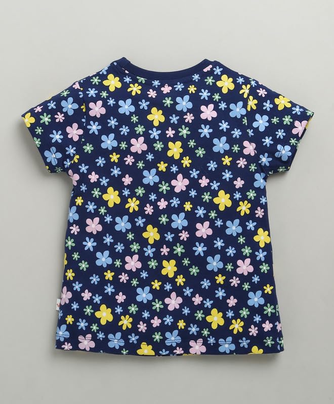 BUMZEE T-Shirt für kleine Mädchen, normale Passform, halblange Ärmel, Rundhalsausschnitt, Baumwolle, 2er-Pack