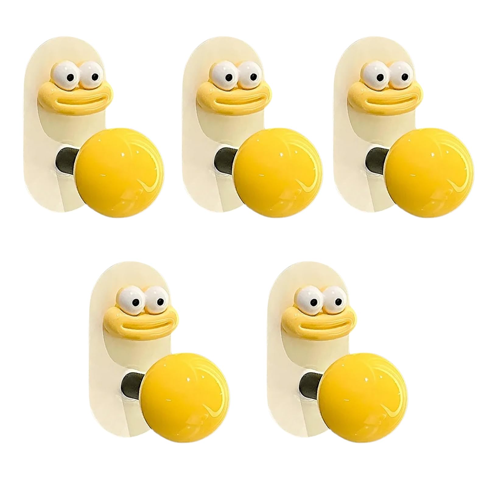 Xuqizzpp Yellow Of 5 Rustproof Strong Adhesive Towel Hooks Easy Install Bathroom Hanging Hook Wall Mounted Clothes Hangers Kitchen And Bathroom Hooks
