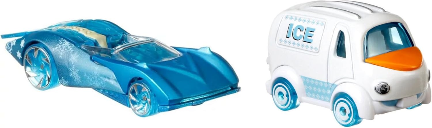 Hot Wheels Disney Frozen Character Cars, Elsa and Olaf, Die-Cast Vehicle Set, 3+ Years
