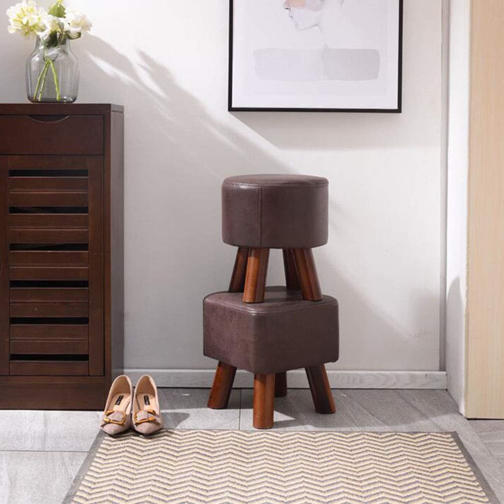 Banc de chaussures pour couloir et salon avec tabouret rond en bois