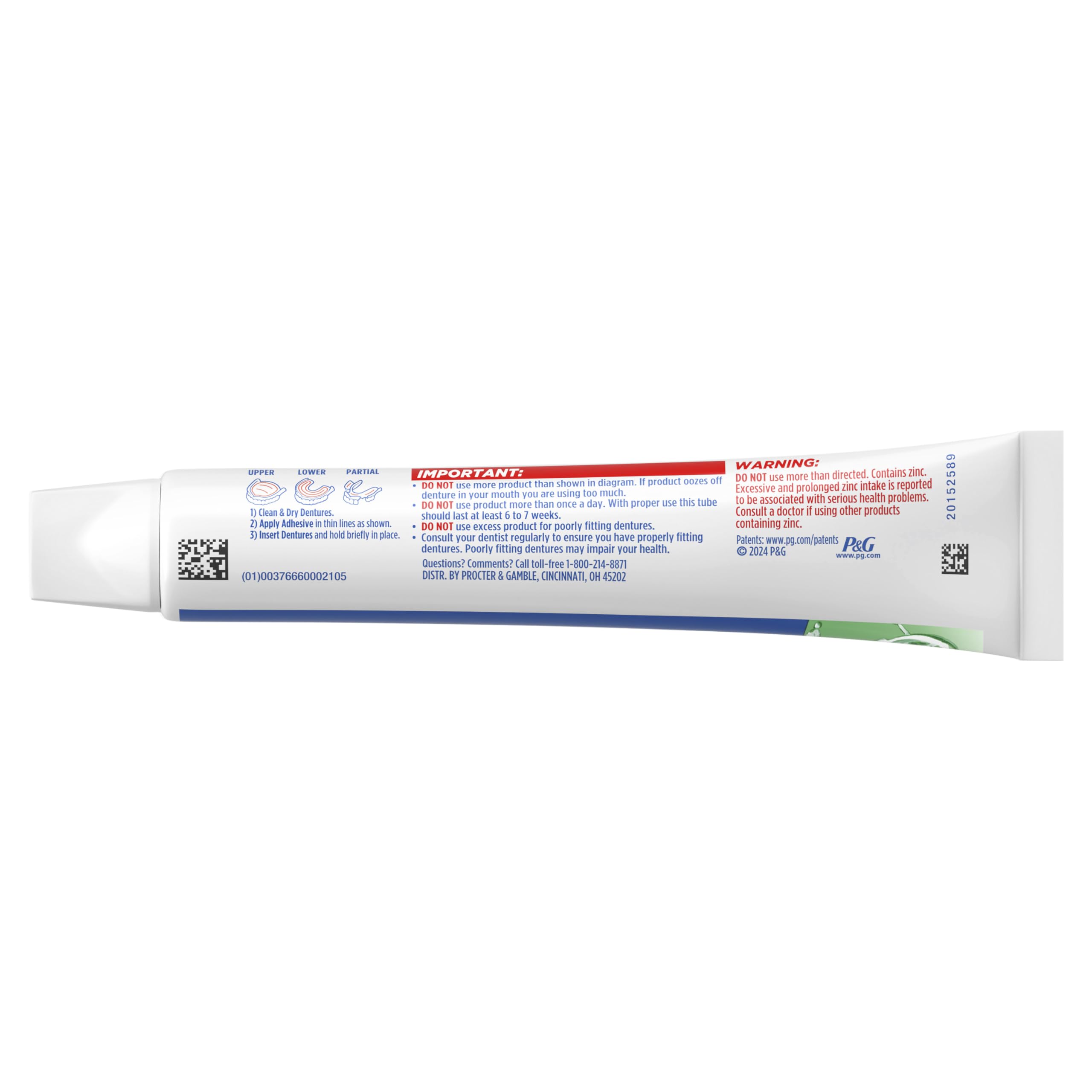Fixodent Controllo protesi adesiva Cream Plus Scope Flavor 2 oz (confezione da 4)