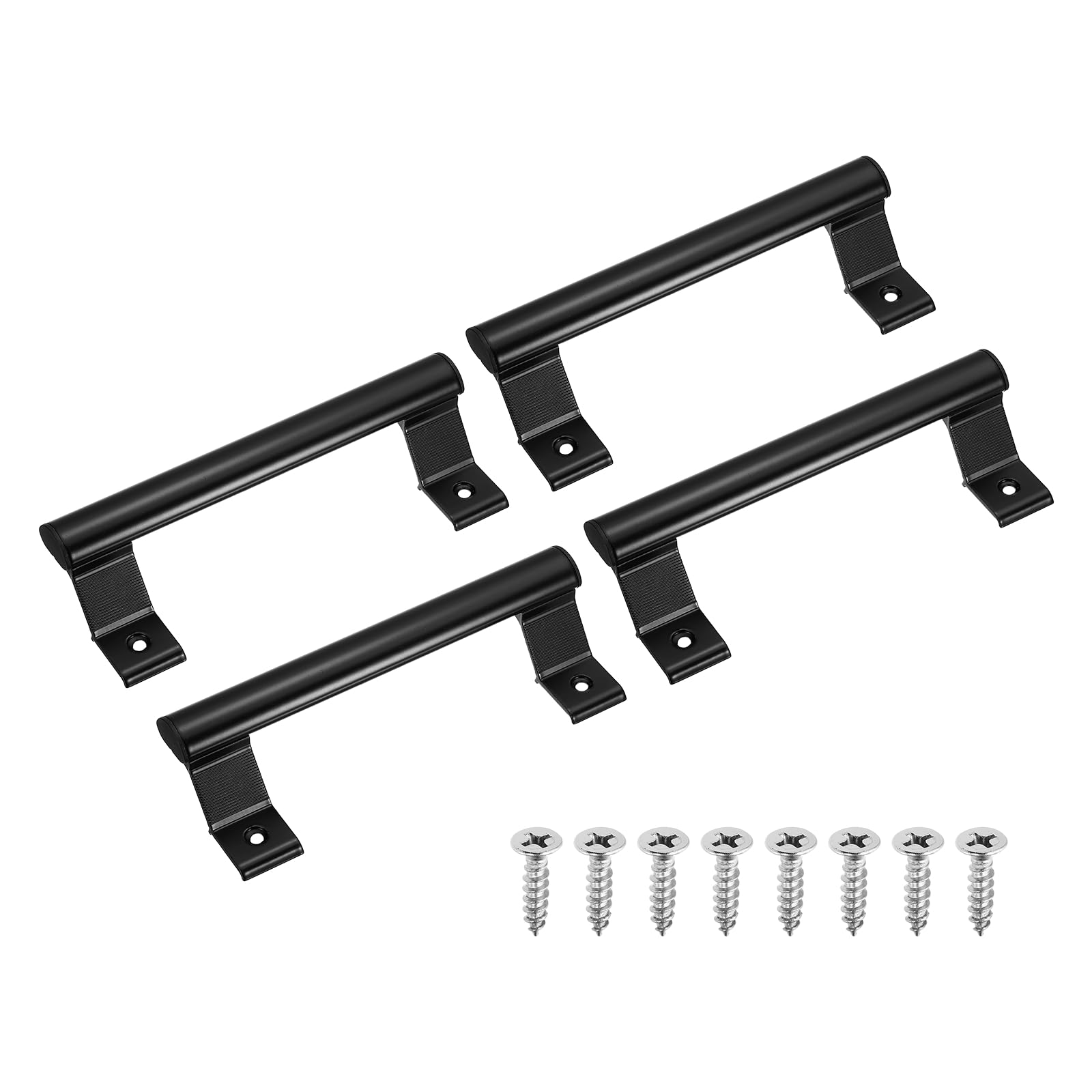 sourcing map 4 Pack Sliding Barn Door Handle, 20cm Aluminum Alloy Sliding Door Pull Handles with Screws Glass Door Pull for Patio Garages Shed Balcony Gate, Black