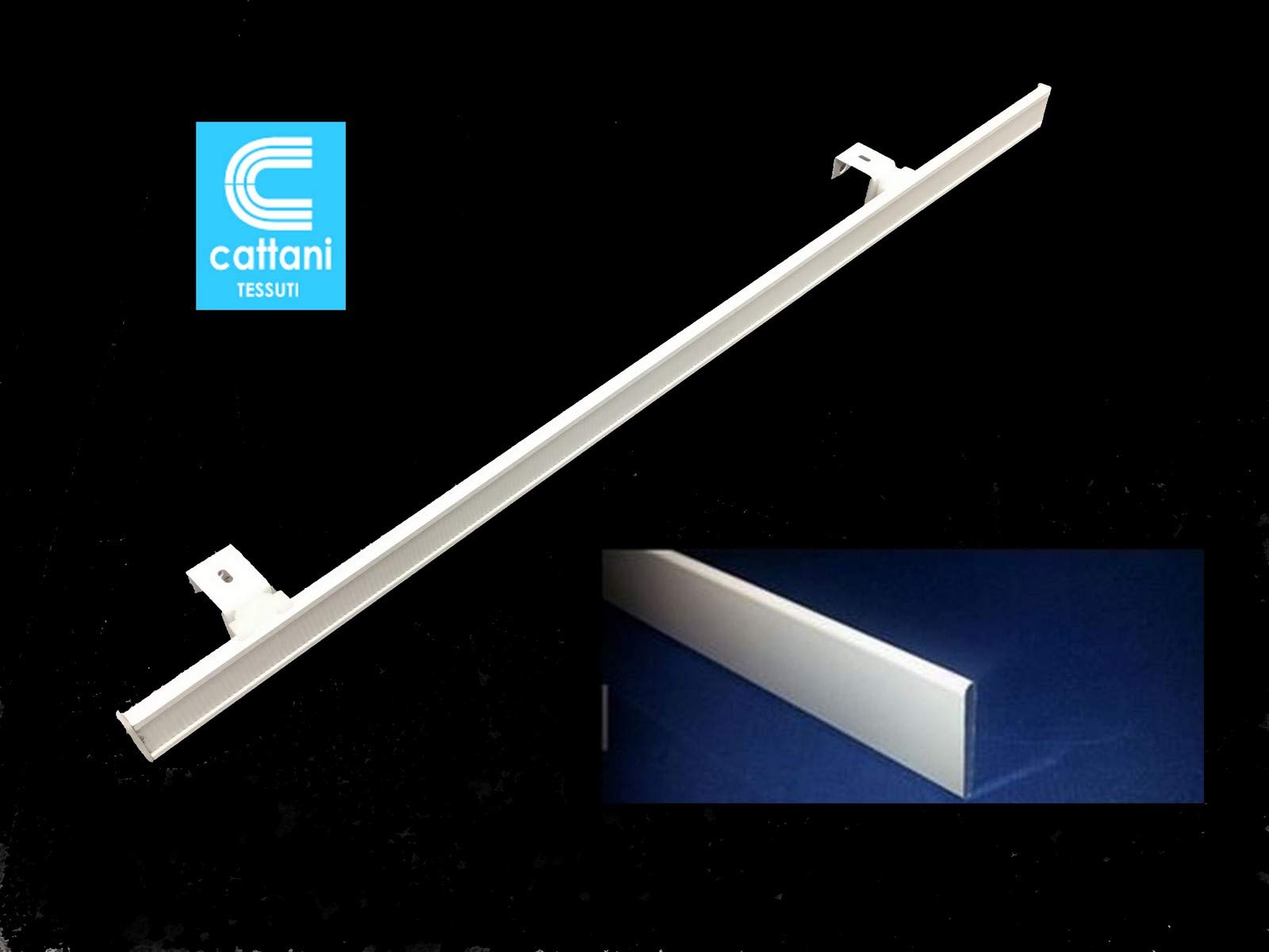 Binario Completo per Tende a Pannello a Finestra-Larghezza da cm 40 a 100 -Profilo velcrato+Supporti Senza forare+Peso (B - cm 45)