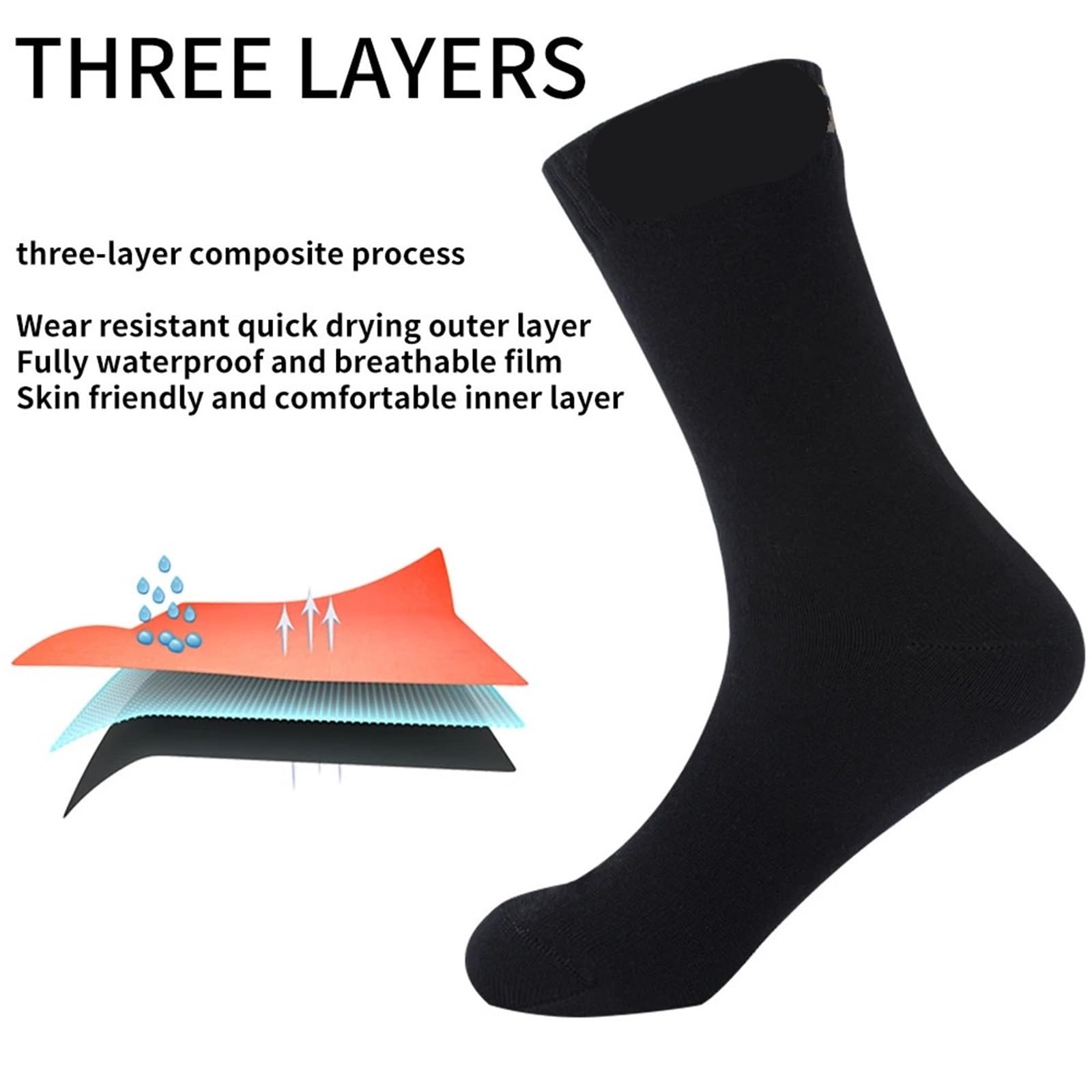 Wasserdichte Socken Wasserdichte Socken, Wandern, Angeln, Radfahren, Skifahren, Waten, Camping, Winter, warme Sportsocken for Männer und Frauen FüR Wie Laufen