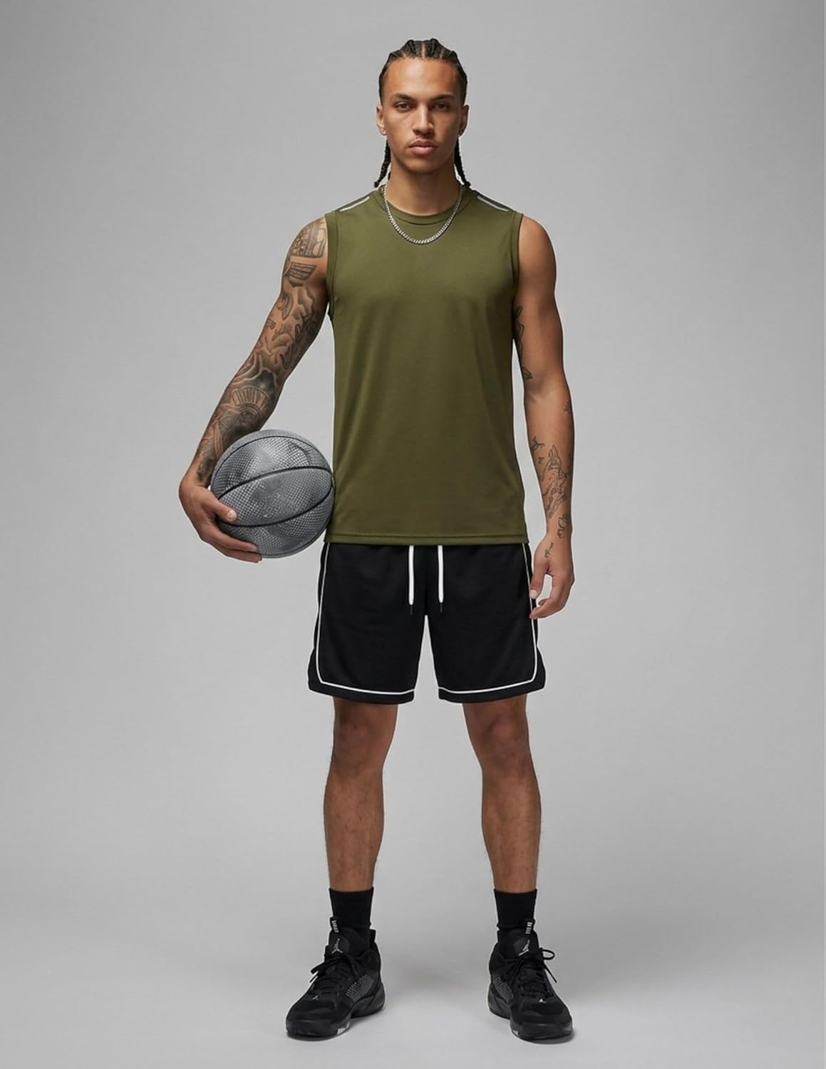 Liberty Imports Pack of 5 Men's Stretch Cool Dry Muscle Tank Tops Athletic Crewneck Sleeveless Workout Shirts