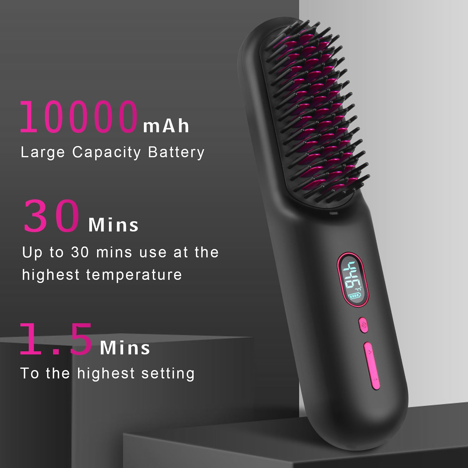 Amazon | コードレスヘアストレートブラシ、ポータブルマイナスイオン