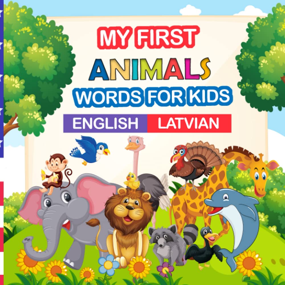 my first animals words for kids English -Latvian