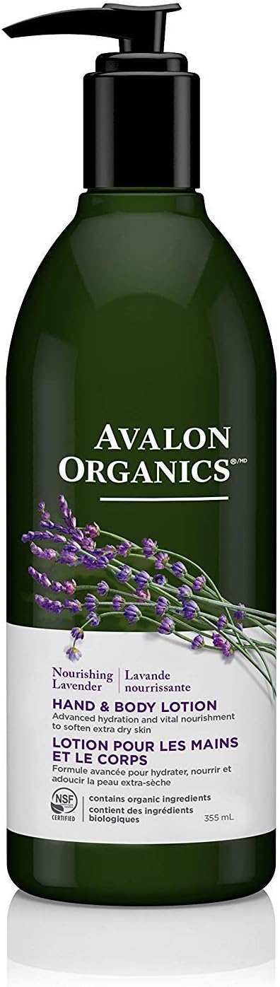 Avalon Organic Botanicals Hand and Body Lotion, Therapeutic, Lavender , 12 oz