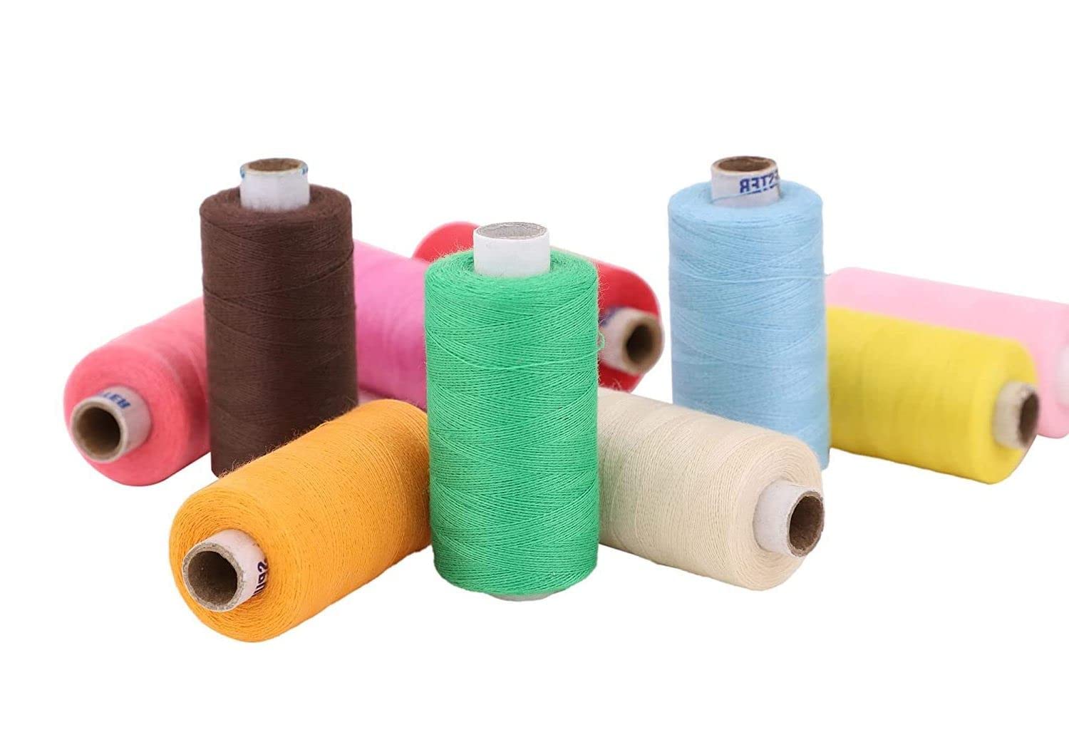KEPY THE MALLKRIYAL Sales 800 Meter 12 Pcs Cotton Polyester Sewing Threads for Tailoring Machine and Hand Sewing (Multicolor)