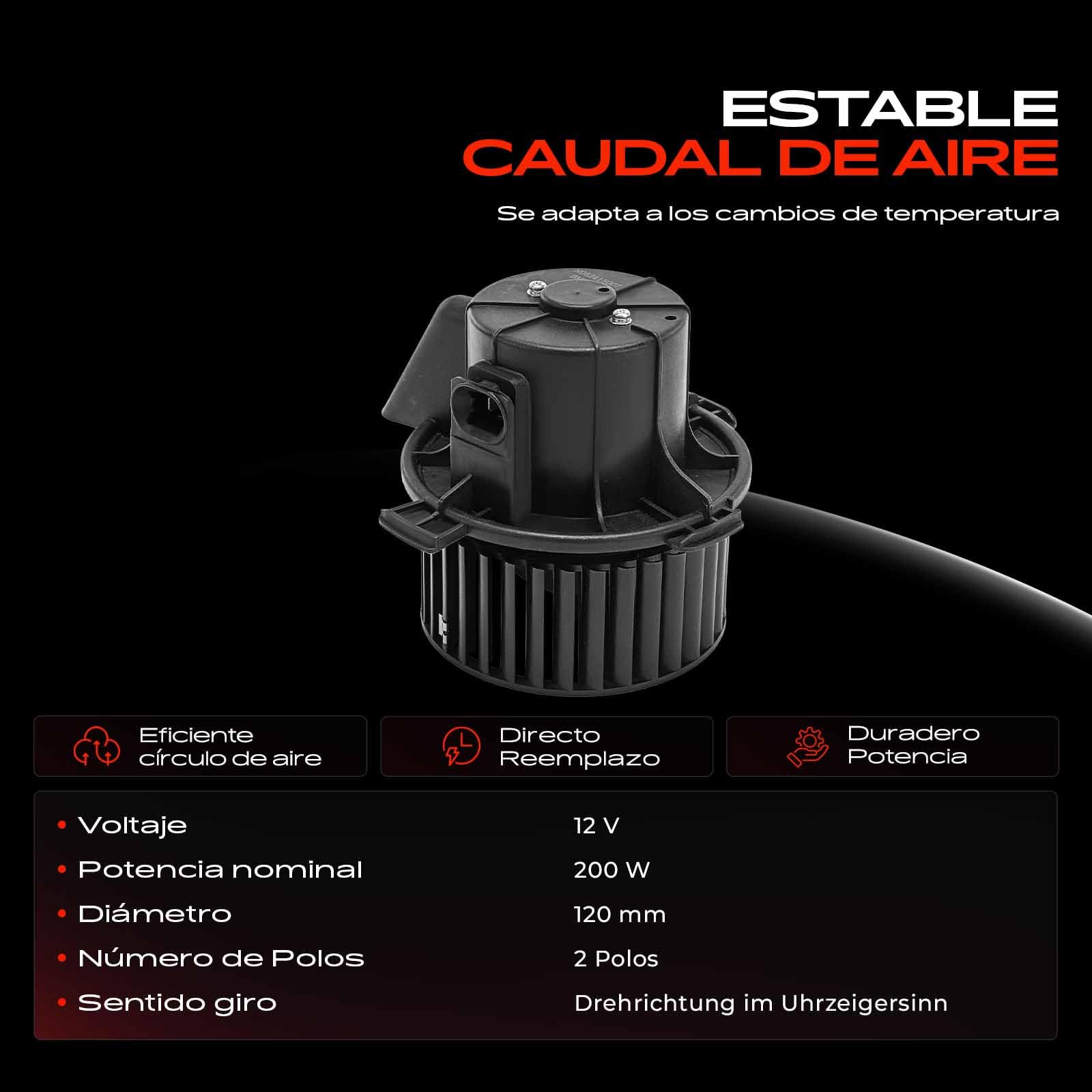 Frankberg Motor del ventilador delantero diésel 6441Y7 | Compatible con: 307 3A/C, 307 SO 3H, C4 I Caja/Portaequipajes LR, C4 I LC, 307 Descanso 3E, Saloon C4, C4 Coupé LA