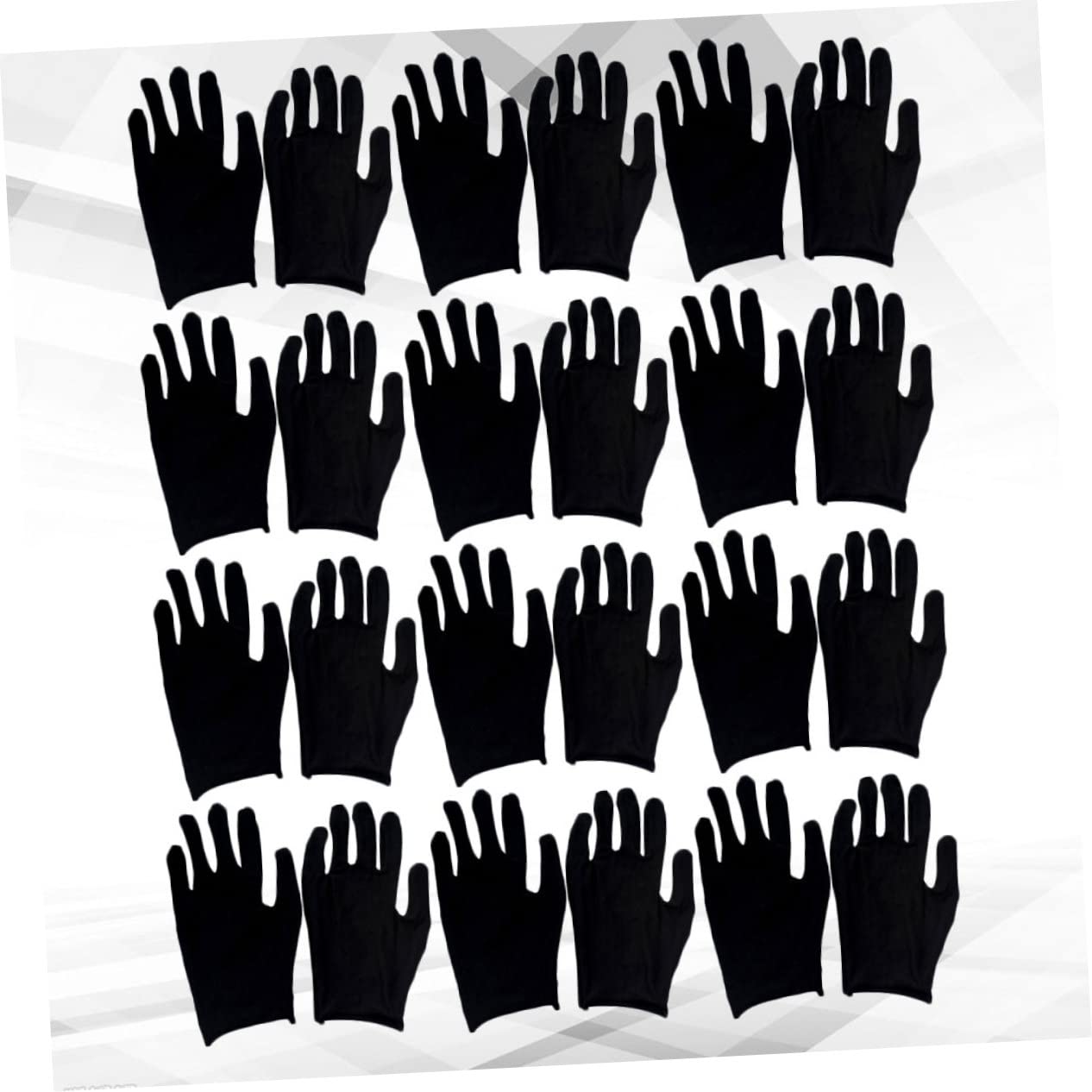 Noir Moufles de Travail Protection Légère, en Coton, 12 Paires