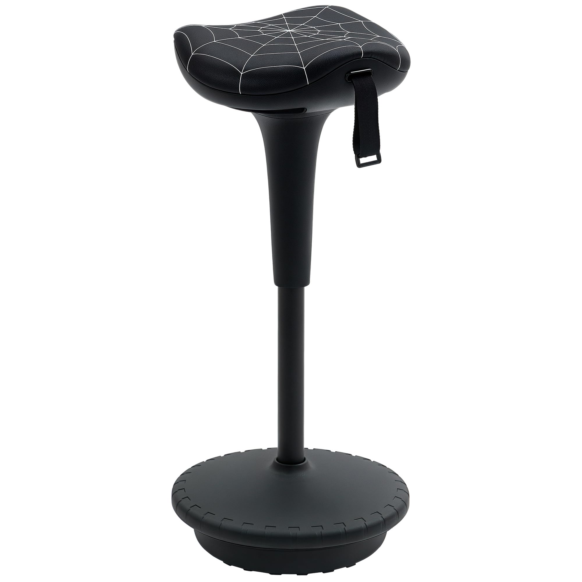 Vinsetto Bürohocker mit Schwenkfunktion, ergonomischer Hocker, höhenverstellbar 65,5-83,5 cm Arbeitshocker Sitzhocker groß Sockel, 120° neigbar Stehhocker, Anti-Rutsch, für Büro Arbeitszimmer, Schwarz