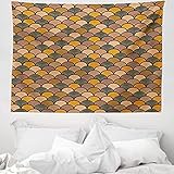 ABAKUHAUS Aboriginal Wandteppich und Tagesdecke, Runden in Erdtönen, aus Weiches Mikrofaser Stoff Wand Dekoration Für Schlafzimmer, 150 x 110 cm, Mehrfarbig