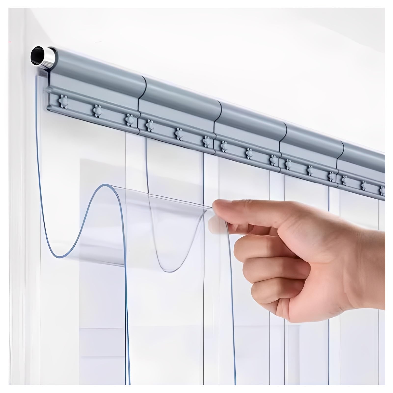 Rideaux à lanières PVC transparents pour bloquer le vent et la poussière