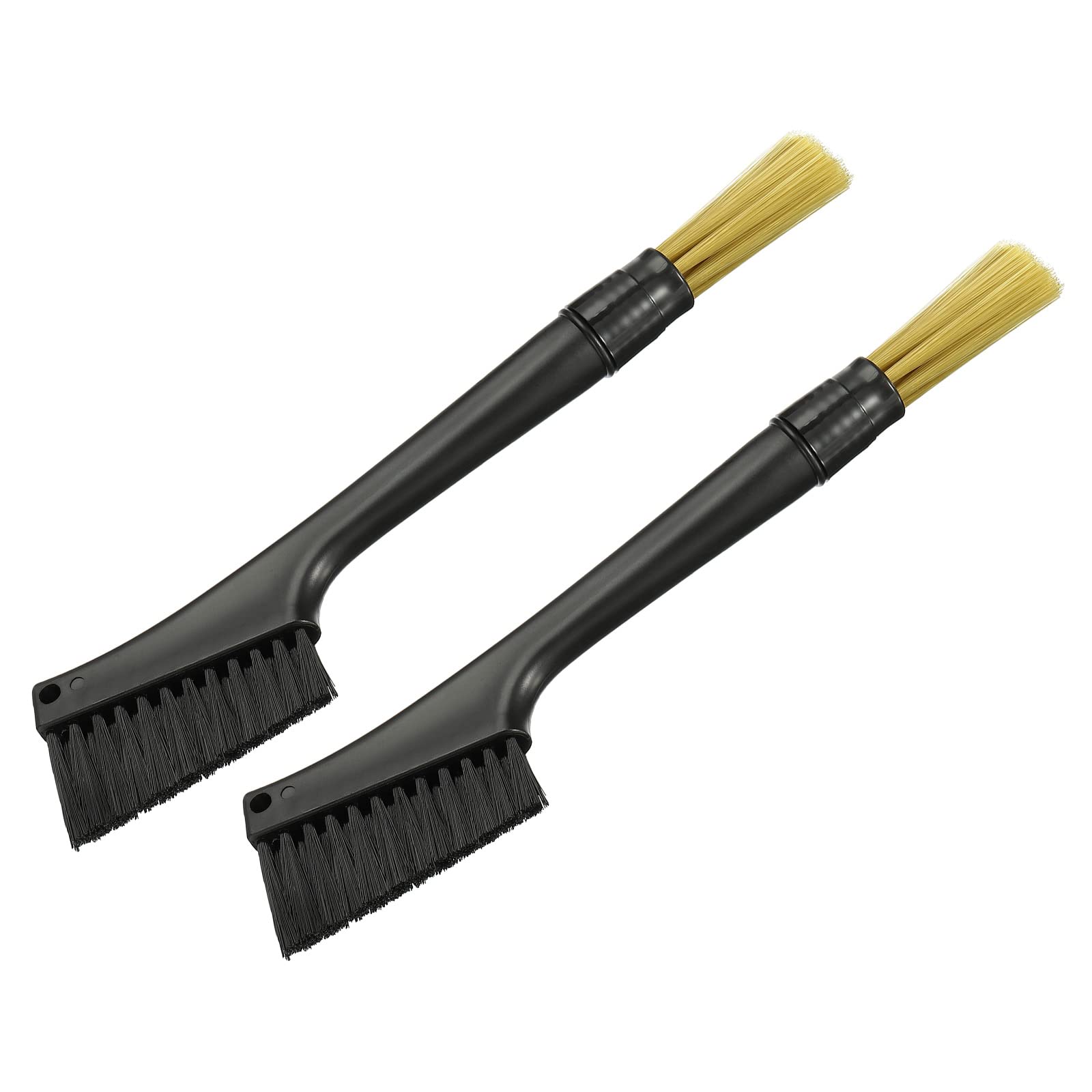 PATIKIL Coffee Espresso Brush 2 Pack Double Head Coffee Grinder Brush Cleaner Coffee Cleaning Tool Yellow