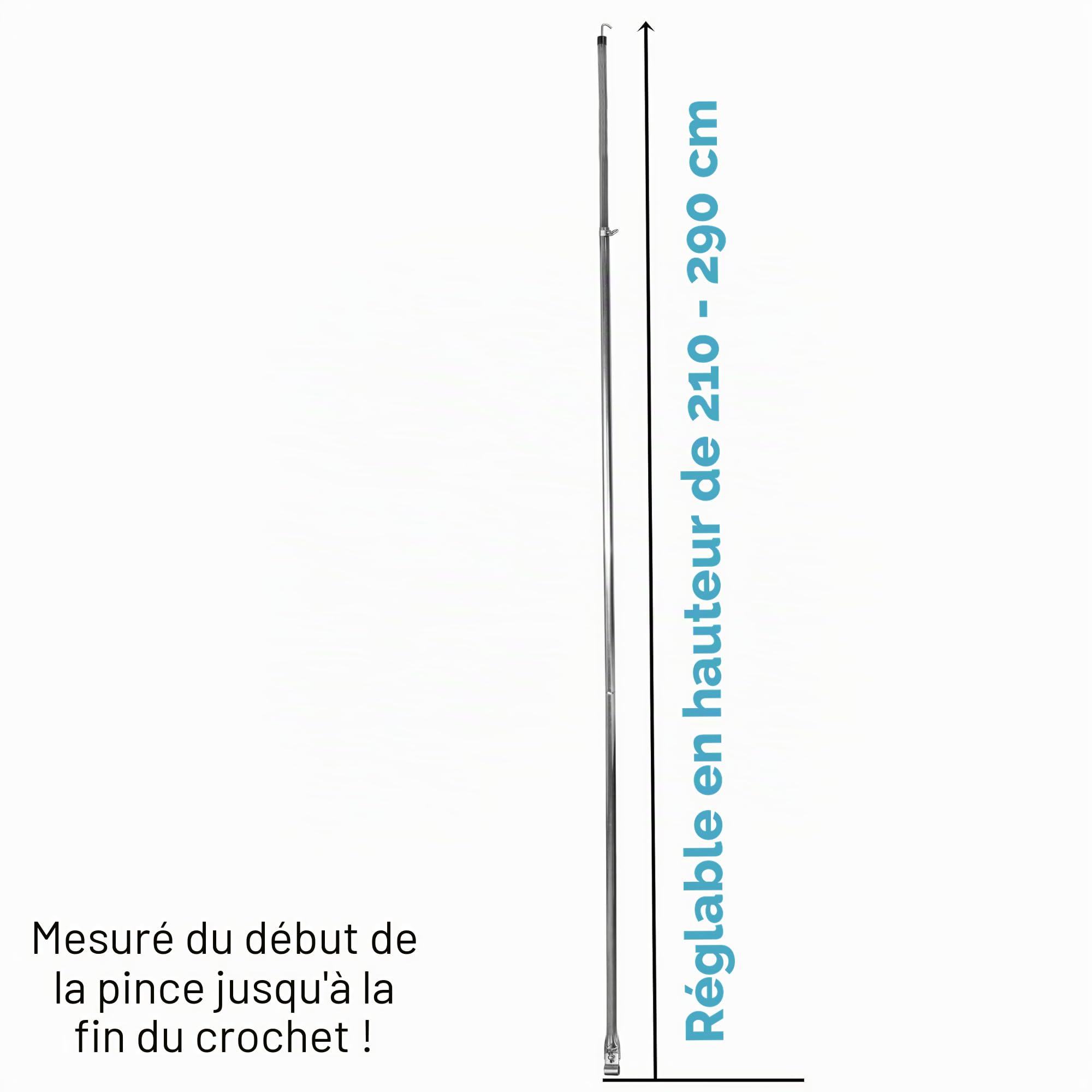3 mât Tente mais Aussi télescopique 190 290cm Pince d'un Crochet