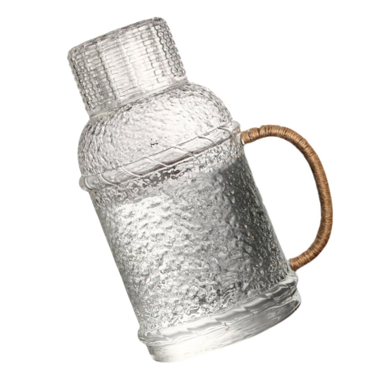 Glaswasserkrug Satz 2l mit Deckel Bruchsicher und Praktisch zum Ausgießen für Haushalt und Party als Wasserspender