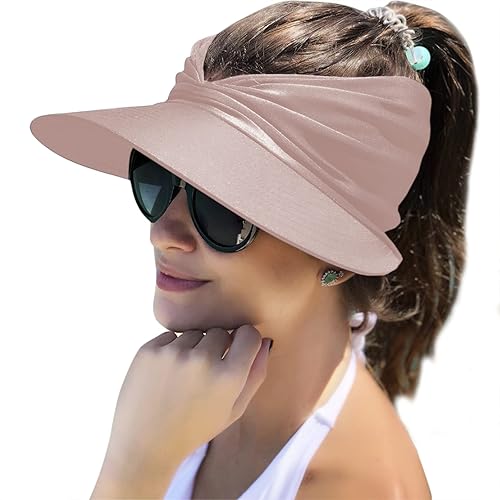 Miniatura 6 de Sombrero de visera para mujer, ala ancha, viseras de verano, protección UV, plegable, gorra de playa