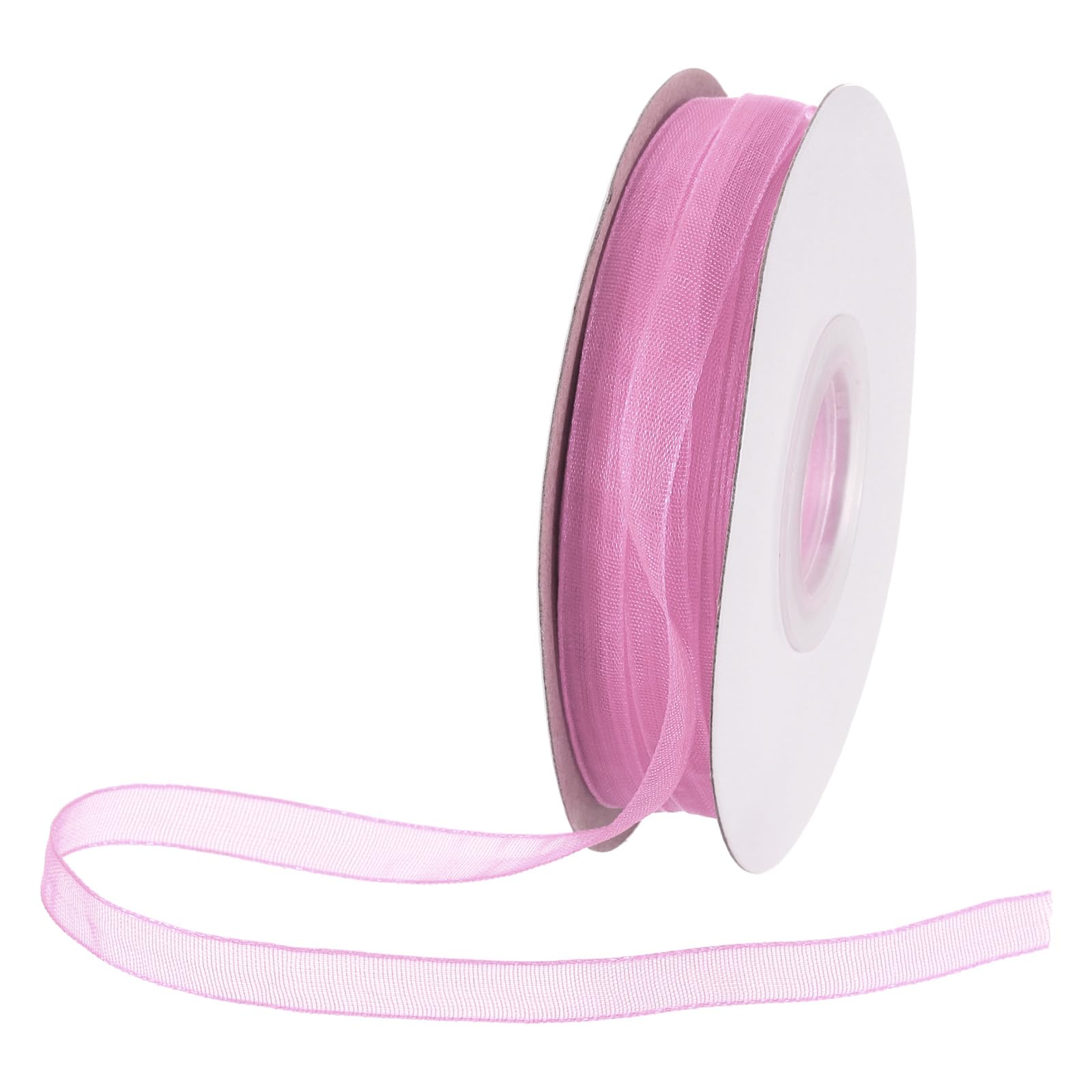 DMiotech 50 Yards Organza Ribbon 1/4 Inch Pink Purple Chiffon Ribbon Shimmer Sheer Gift Wrapping Ribbons for Flower Bouquets Wedding Birthday DIY