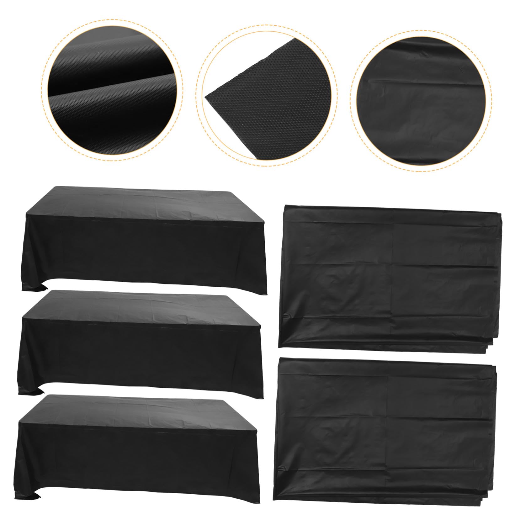 Alipis Rechteckige Einweg Tischdecke 137x183cm, Schwarz, 5 Stück-Pack | Peve, Robust und Farbecht, für Buffet und Karneval, Dekorative Ausführung