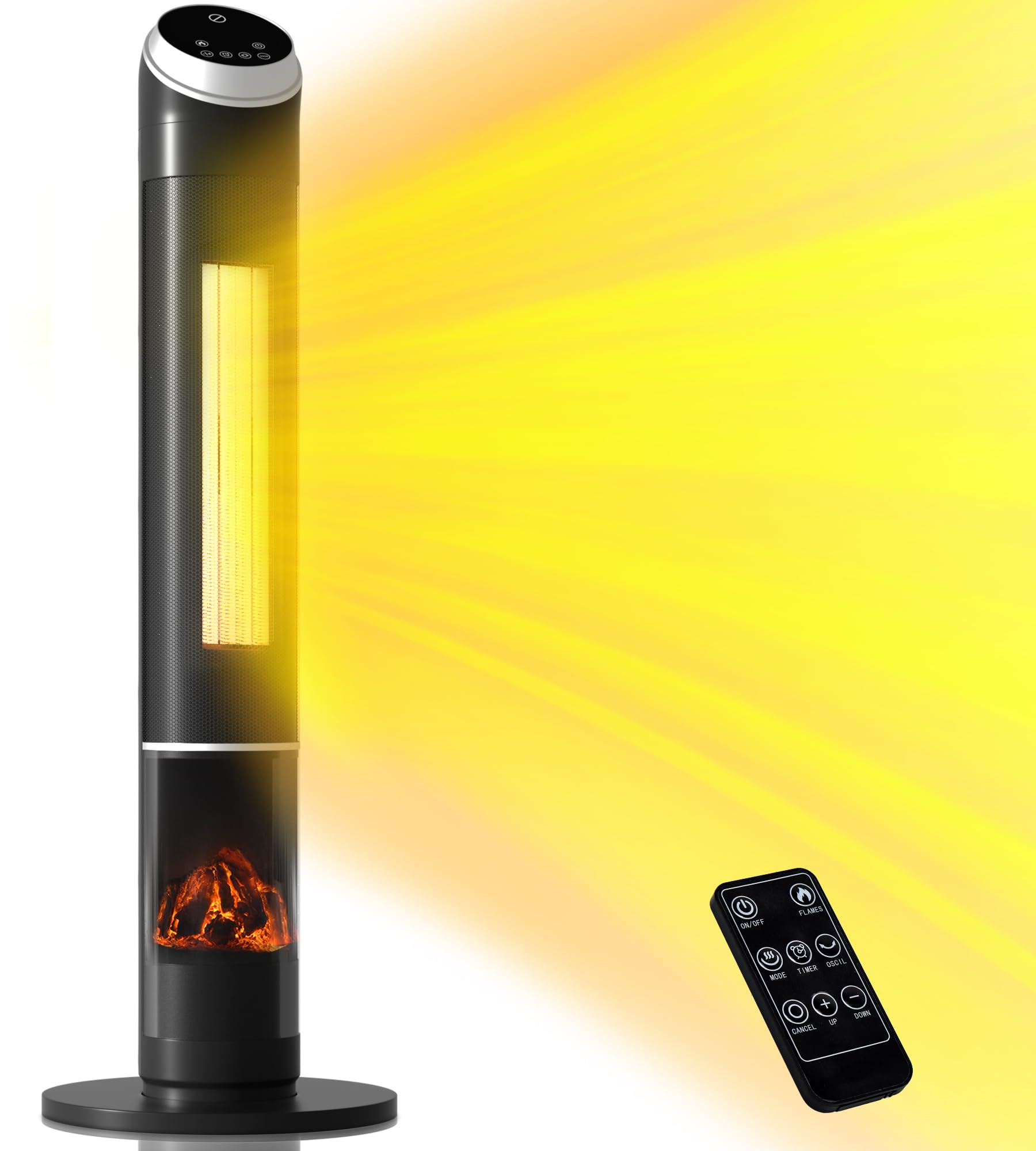 Amazon.com: 38-Inch Large Space Heater, Mountman 1500W Electric Heaters for  indoor use with Remote Control, 24H Timer, 3Modes, ECO, Portable Tower  Heaters Large Rome, Office Use, 3D Flame : Home u0026 Kitchen