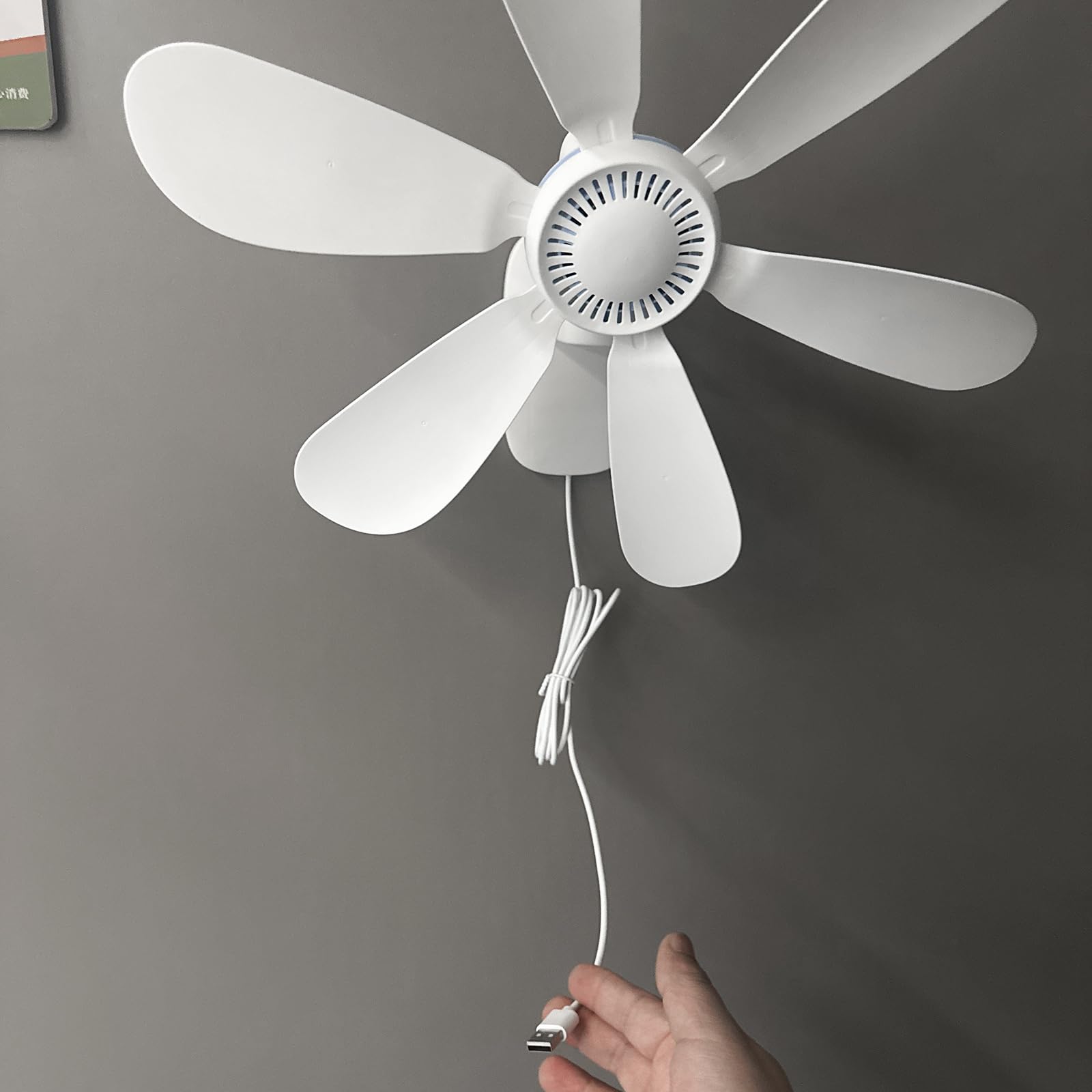 Ventilateur mural alimenté par USB avec télécommande amovible, 4 réglages de vitesse et fonction minuterie pour tente domestique ventilateur mural USB avec télécommande